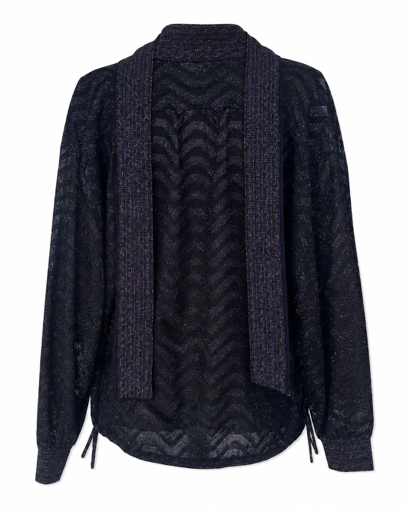 Missoni Beaded Zigzag Viscose Sweater — Blue Blue