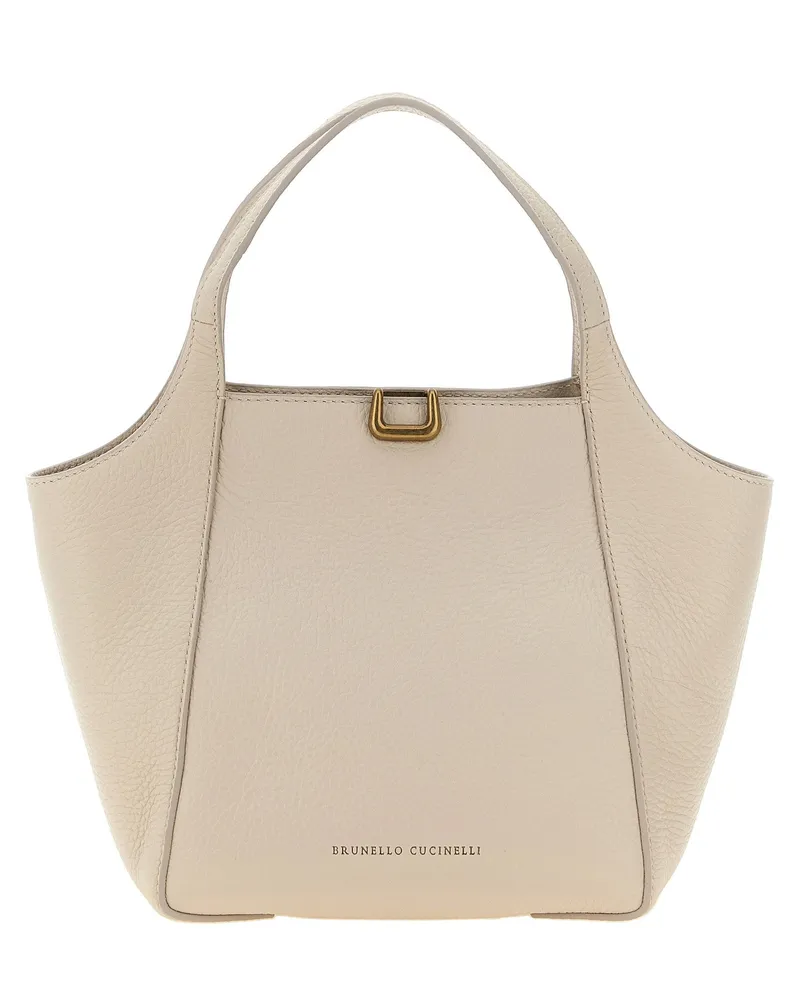 Brunello Cucinelli Sartorial Bucket Top Handle Bag — Beige Beige
