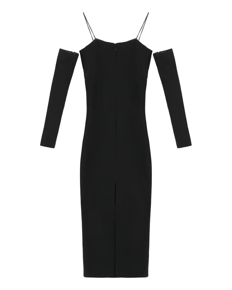 Cult Gaia Women's Fitted Black Dress With Off-Shoulder Design Polyester Black