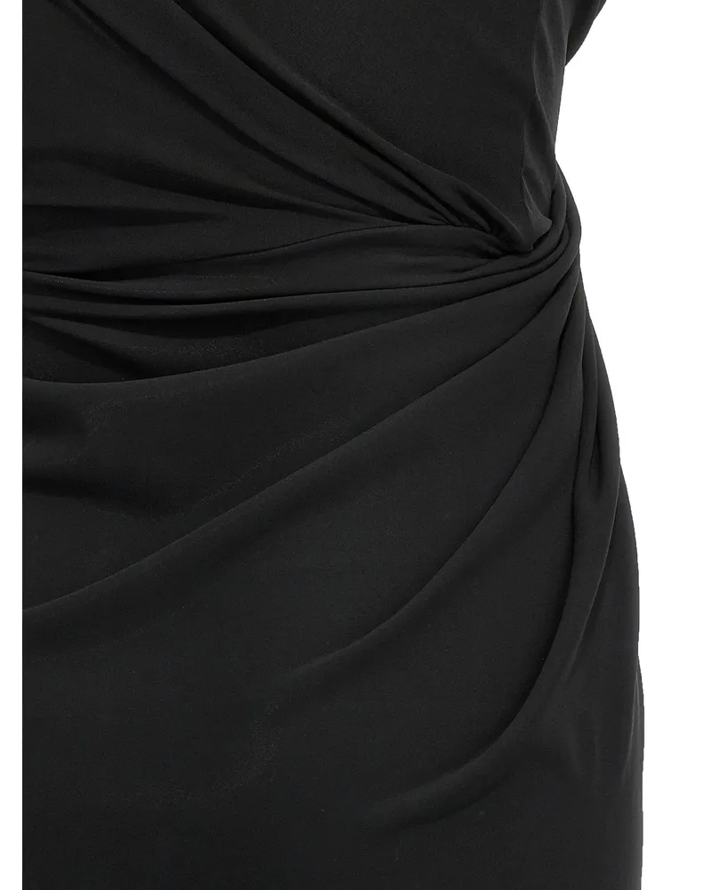 Balenciaga Draped Jersey Dress — Black Black