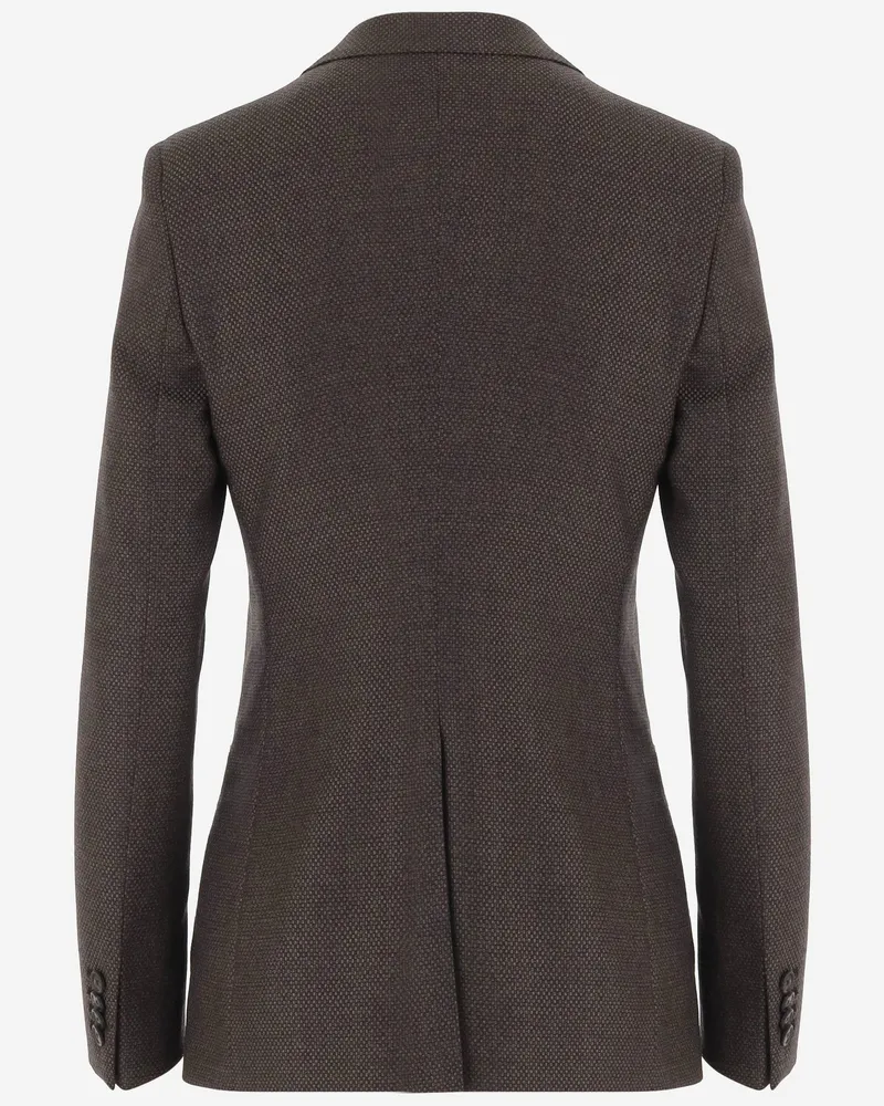 Tagliatore Women's Jacket With Peak Lapel, Wool Dark Brown Brown