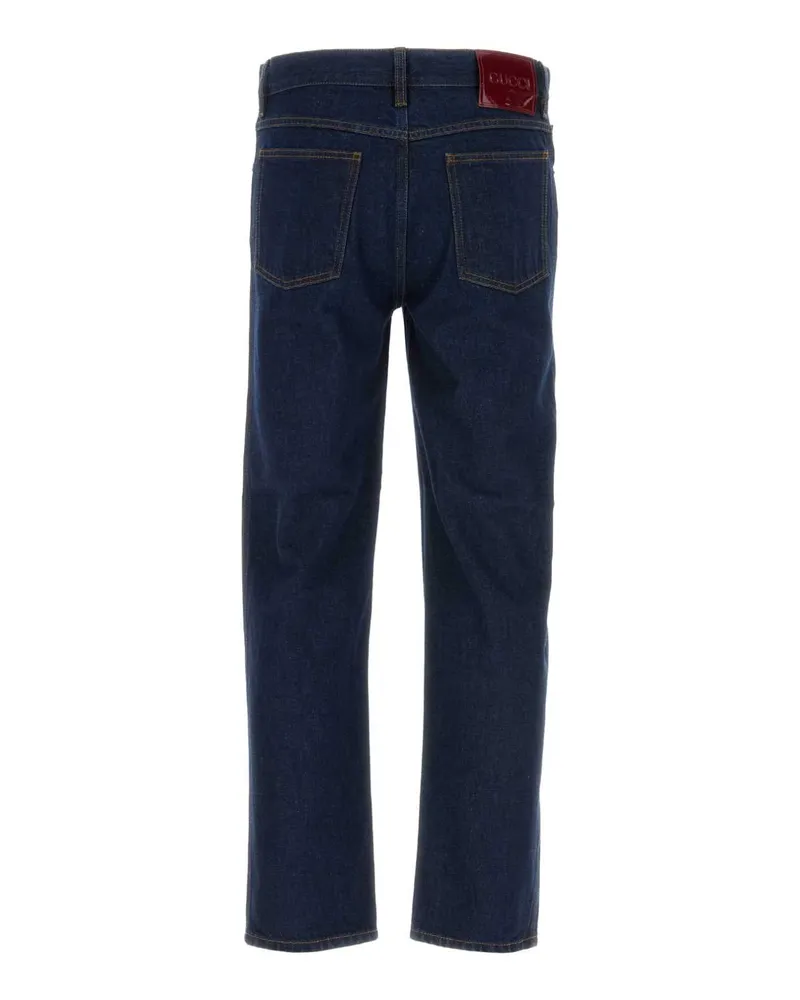 Gucci Men's Dark Blue Denim Jeans Darkbluemix Fabric Navy