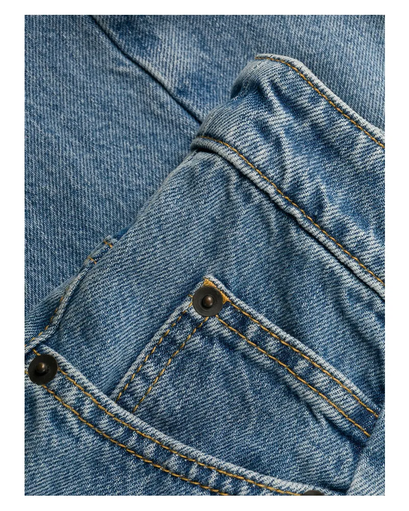 Maison Margiela Wide-Leg Stonewashed Jeans — Blue Blue