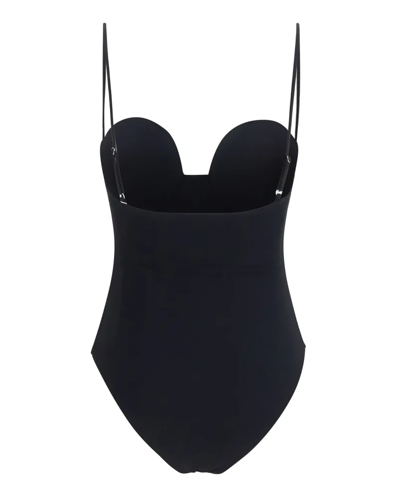 Magda Butrym Women's Retro Bustier One-Piece Swimsuit Black Polyamide; Elastane Swimwear Sea Clothing Black