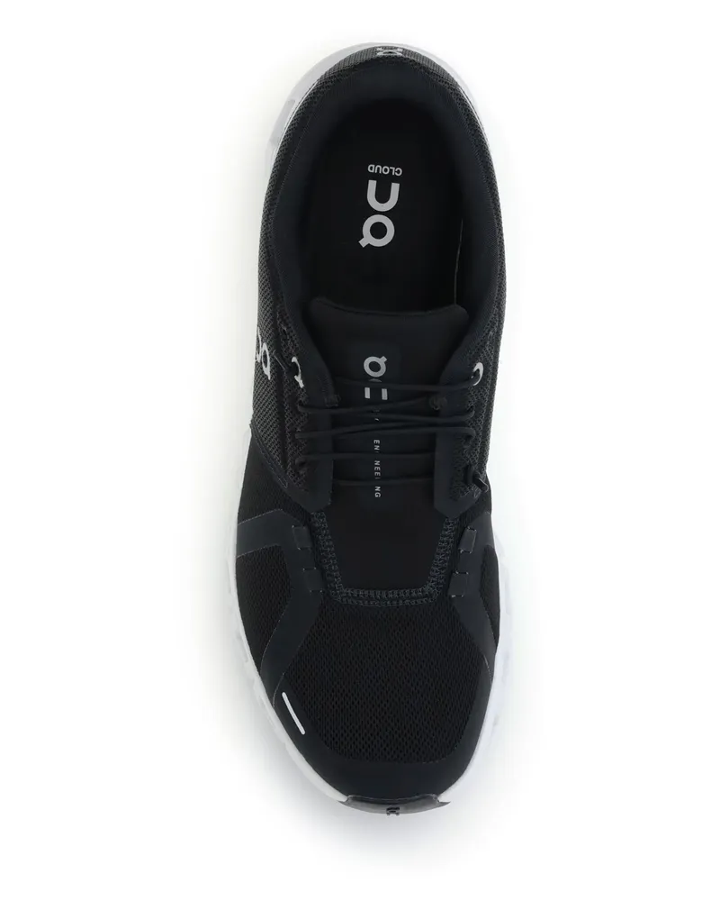 ON Men's Sneakers Cloud 6 Black-White Upper: Recycled Polyester Trainers Black/white Black