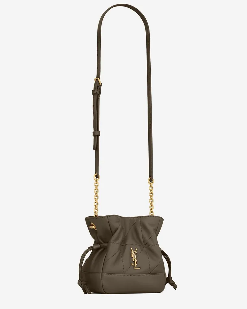 Saint Laurent Women's Mini Pochette Jamie Leather Pinecone Shoulder Bags Brown