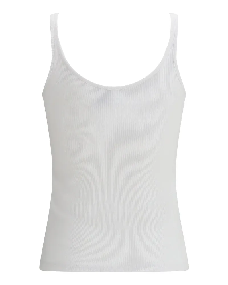 OFF-WHITE Women's Off Stamp Rib Tank Top White-Black Cotton; Elastane White