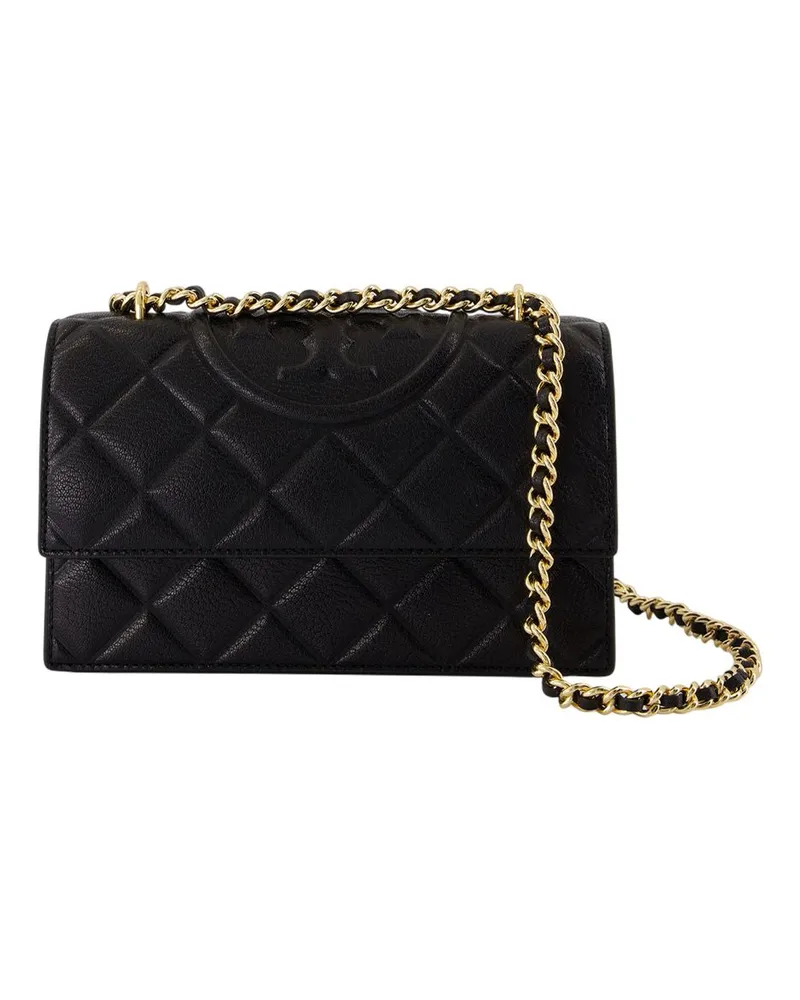 Tory Burch Women's Quilted Goatskin Shoulder Bag Black Black