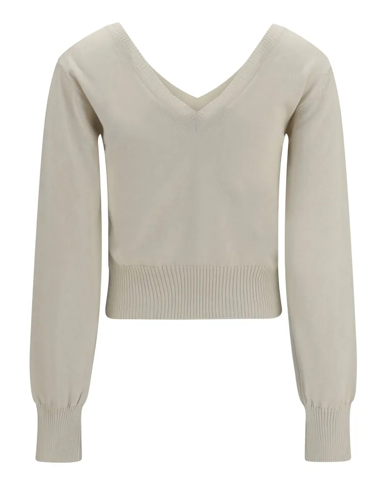 Vivienne Westwood Women's Beatrice V-Neck Sweater Dove White Cotton; Kashmir-Capra Hircus Kashmir/capra 