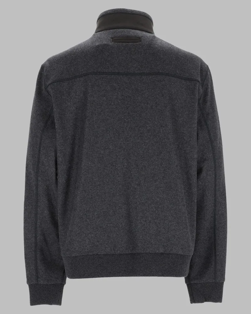 Ermenegildo Zegna Cashmere-Blend Zip Sweatshirt — Gray Gray