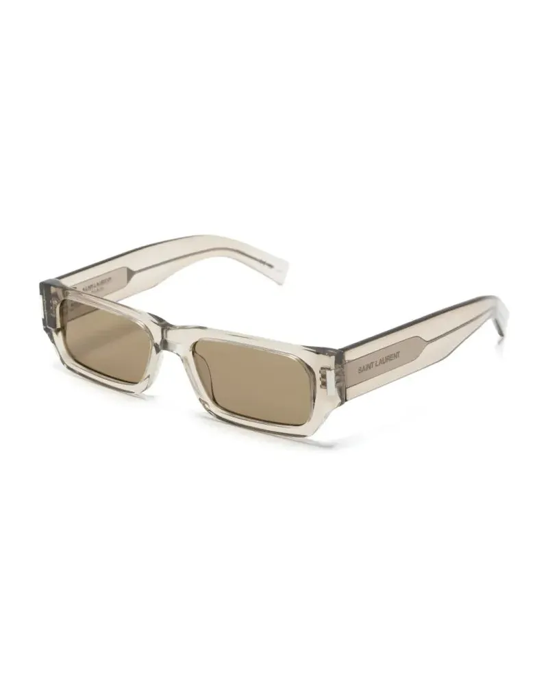 Saint Laurent SL660004 Rectangle-Frame Sunglasses — Beige Beige