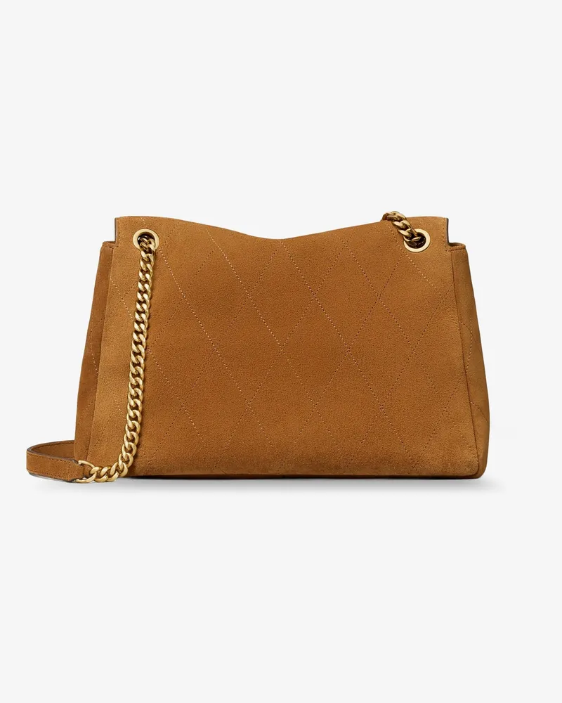 Tory Burch Women's Shoulder Bag Charlie Brown Suede Brown