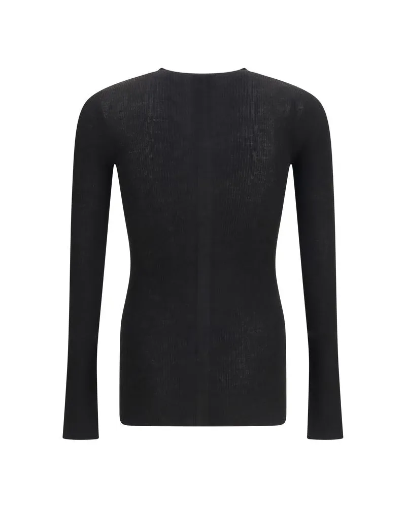 Rick Owens Men Black Wool Oves Aries Sweatshirt Clothing Black