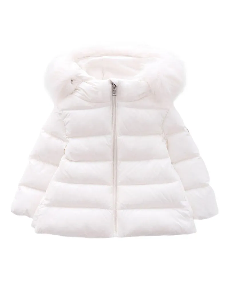 Moncler Girls' Down Jacket For Kids White Padded 