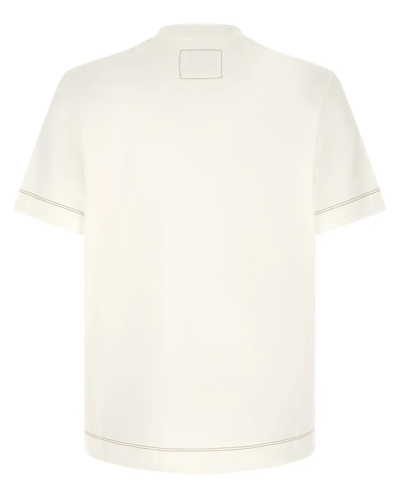 Fendi Leather Patch Logo T-shirt — Cream Cream