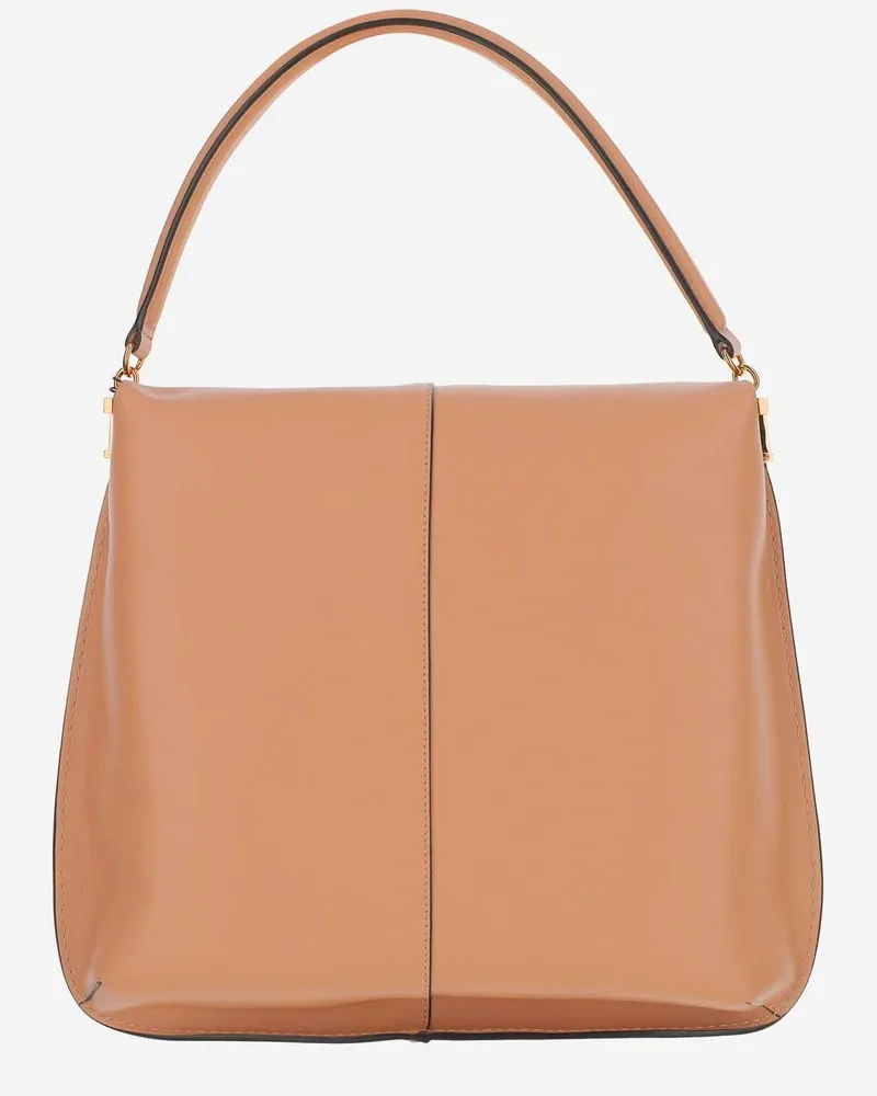 TOD'S Women's Large Leather T Case Hobo Bag Beige Shoulder Beige