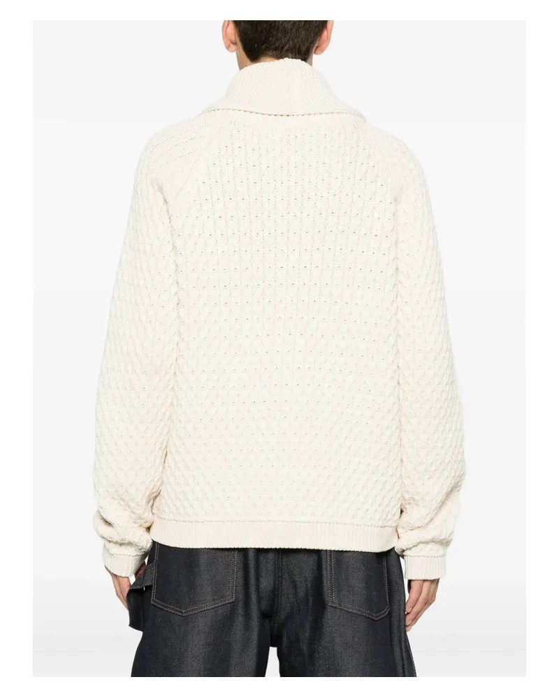 J.W.Anderson Cable Knit Zip Cardigan — White White