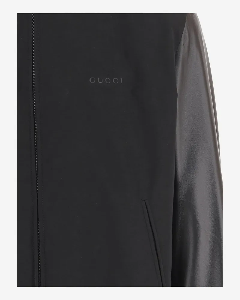 Gucci Men's Bomber Jacket Cotton-Mix Black Black
