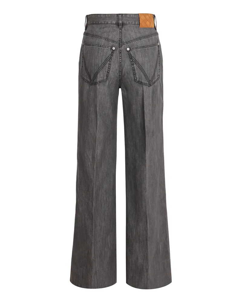Bottega Veneta Women's Wide-Leg Jeans Grey Cotton Gray