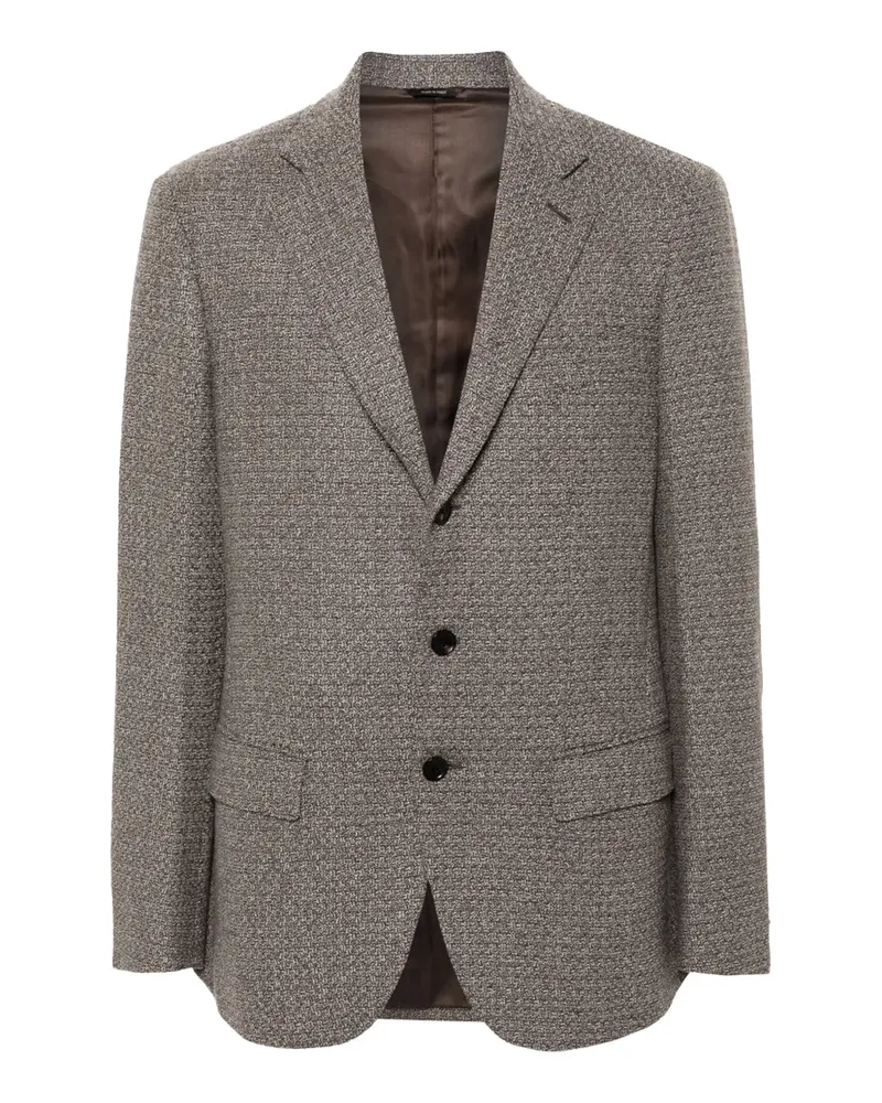 Ermenegildo Zegna Virgin Wool Textured Blazer — Brown Brown