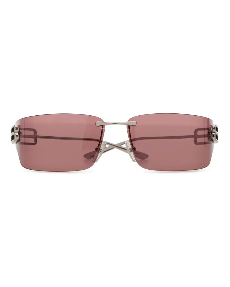 Balenciaga Women's Silver Metal Gossip Sunglasses Silver-Pink Occhiali Da Sole Silver/pink Silver