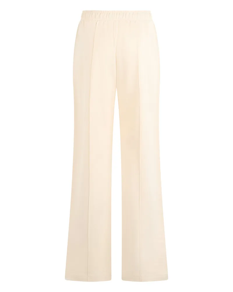 Moncler Women's Trousers Fleece Cotton Ivory Track Pants Ivory