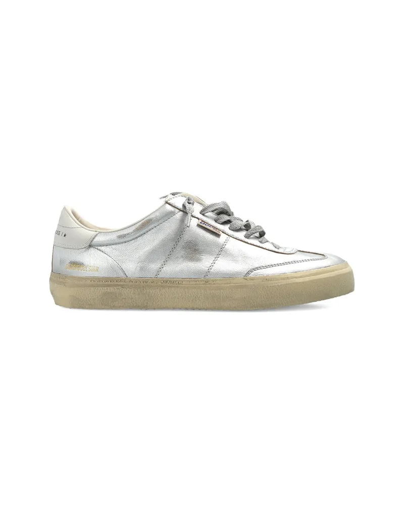 Golden Goose Goat Leather Low-Top Sneaker — Silver Silver