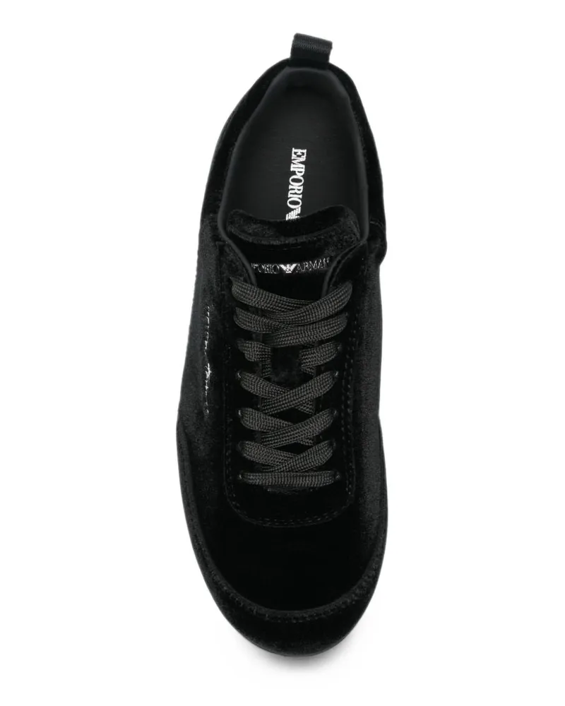 Emporio Armani Velvet Sneakers — Black Black
