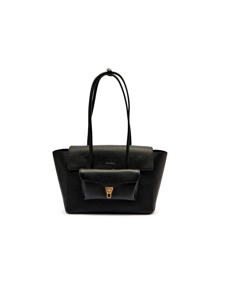 Coccinelle Women's Shopping Bag Black Cowhide - Shopper-Bags Black