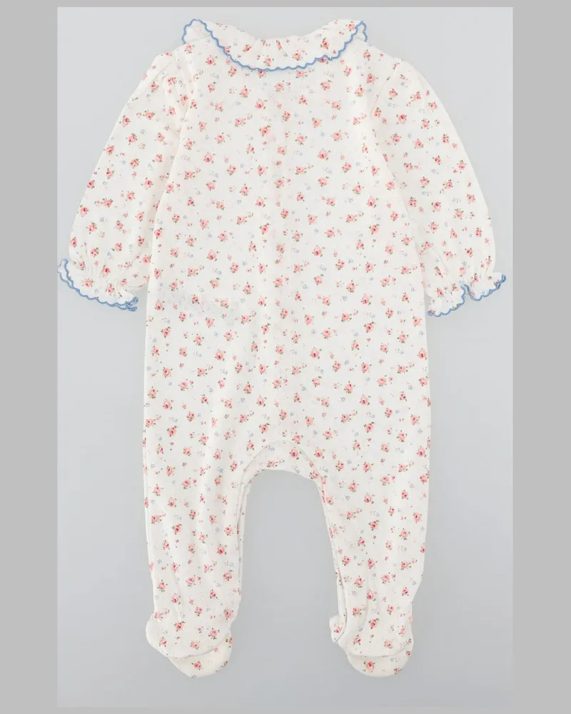 Tartine et Chocolat Floral Pyjama Jumpsuit Cotton Dress — White White