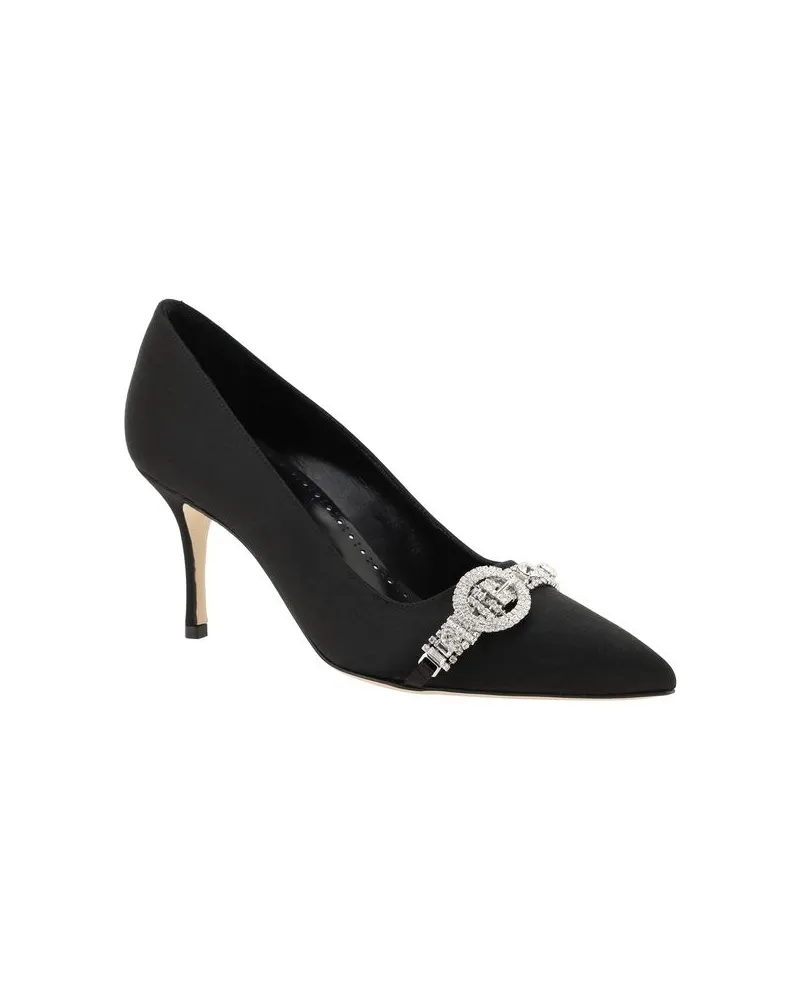 Manolo Blahnik Women's Black Asapump Satin Pumps Black