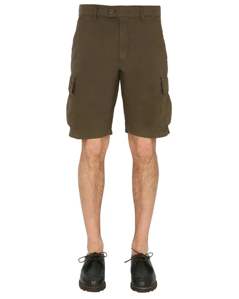 ASPESI Cotton Cargo Shorts — Green Green