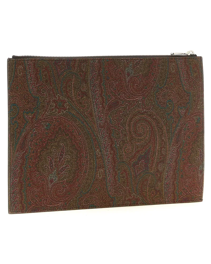 Etro Men's Brown Cotton Clutch Bag Brown