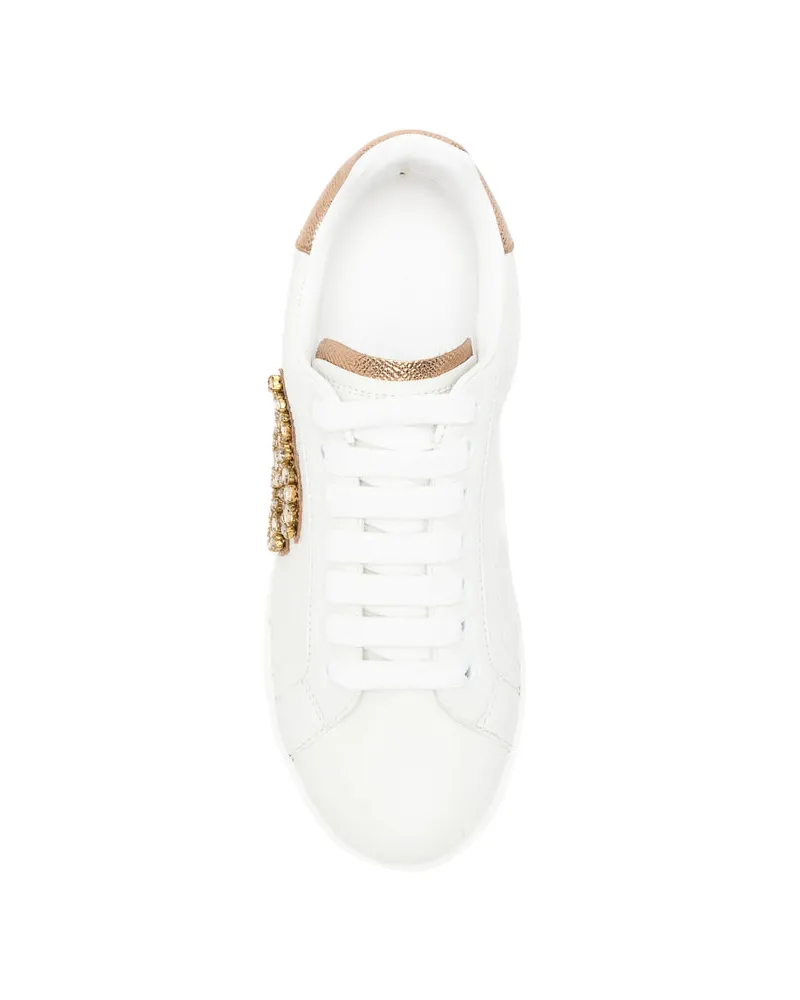 Dolce & Gabbana Logo-Embellished Low-Top Sneakers — White White