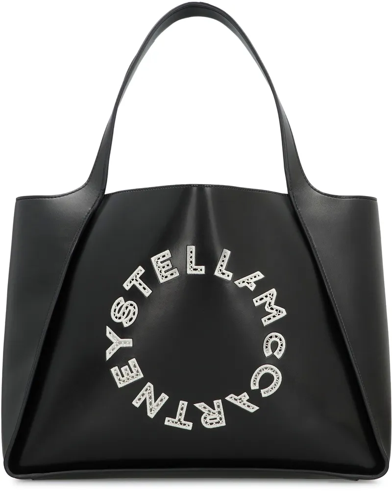 Stella McCartney Women's Logo Tote Bag Black Polyurethane Black