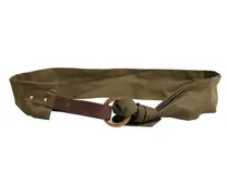 Cotton Round Buckle Belt — Green