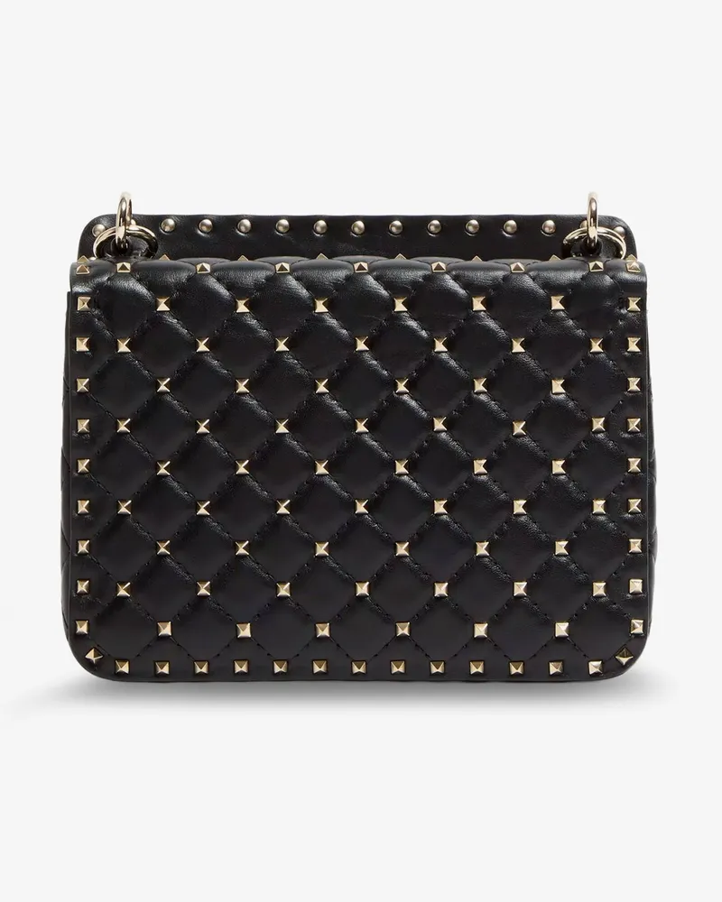 Valentino Garavani Women's Crossbody Bag Rockstud Spike Black Leather Shoulder Black