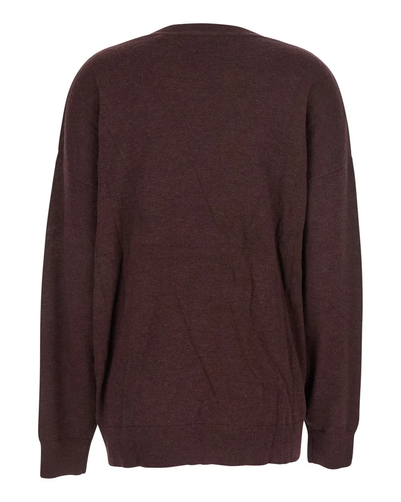 Isabel Marant V-Neck with Ring Detail Sweater — Bordeaux Bordeaux