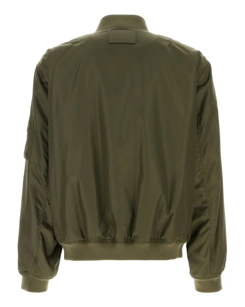 Balenciaga Men's Olive Green Nylon Bomber Jacket Khaki Cappotti Coat Olive