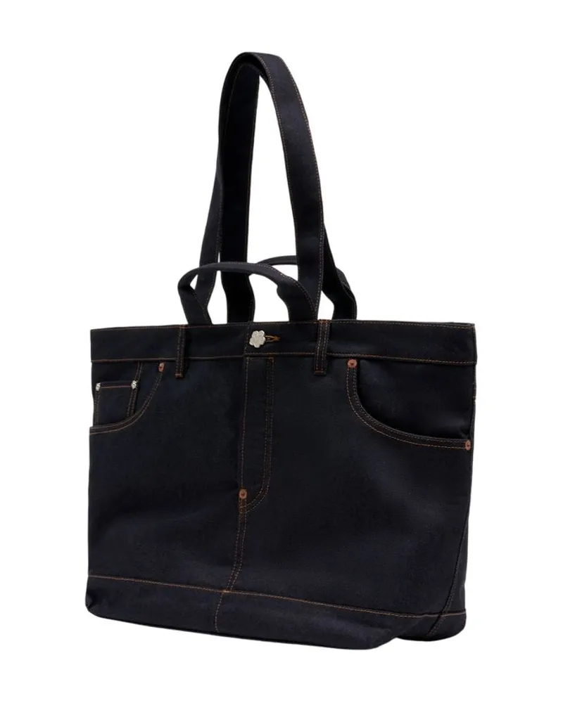 Kenzo Women's Tote Bag -  Cotton Dark Blue Totes-Shopping-Bags Navy