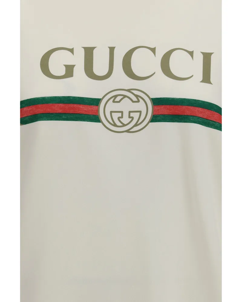 Gucci Women's Hoodie Cotton And Cashmere Jersey White-Multicolour Sweatshirts White/multicolour Sweater White