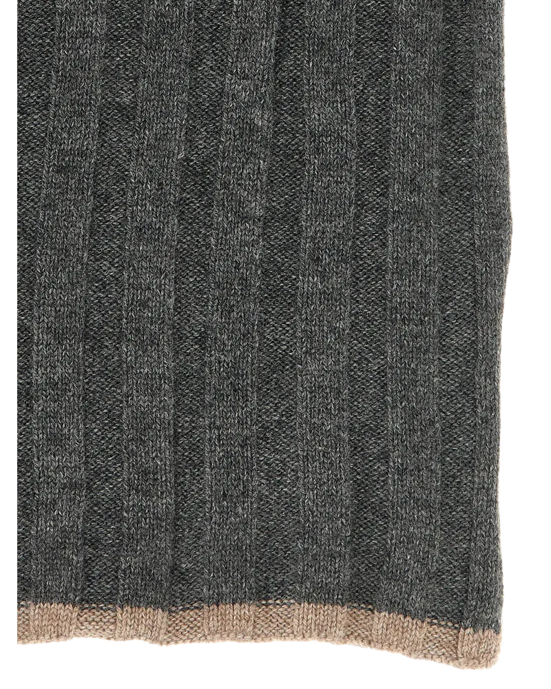 Brunello Cucinelli Men's Gray Cashmere Scarf Gray