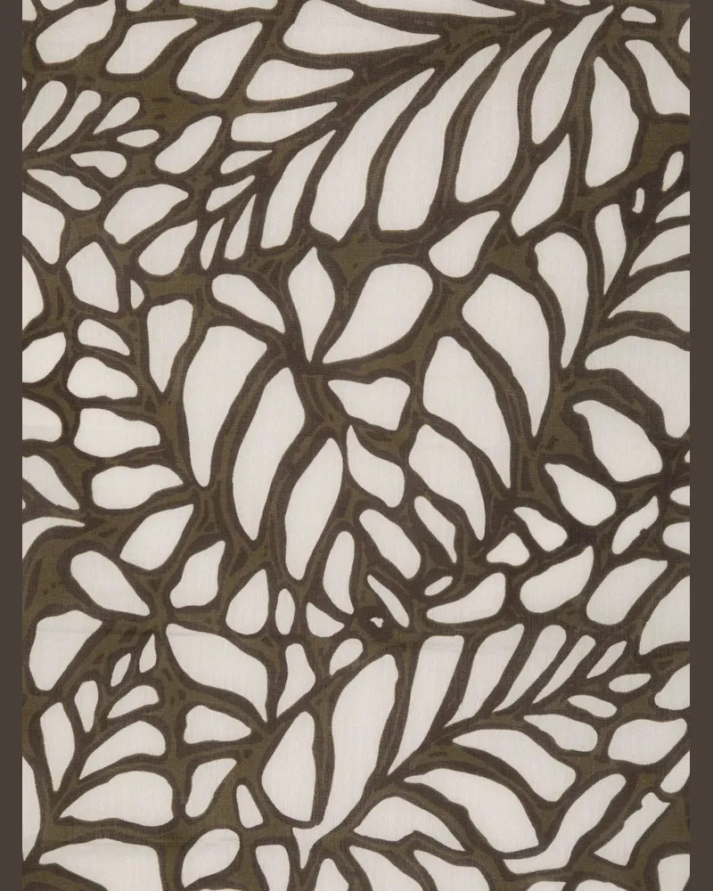 Brunello Cucinelli All-Over Botanical Print Scarf Olive Clothing Olive