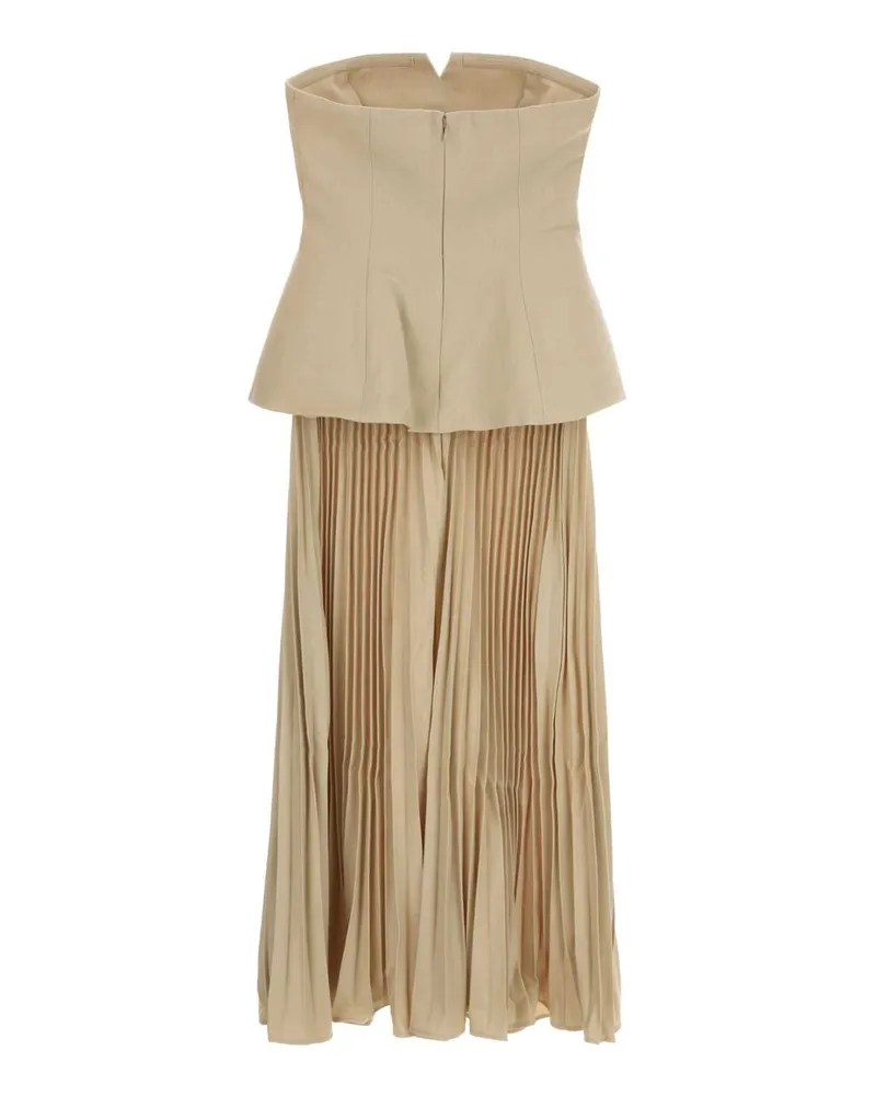 Self-Portrait Women's Beige Stretch Gabardine Dress Abiti Beige
