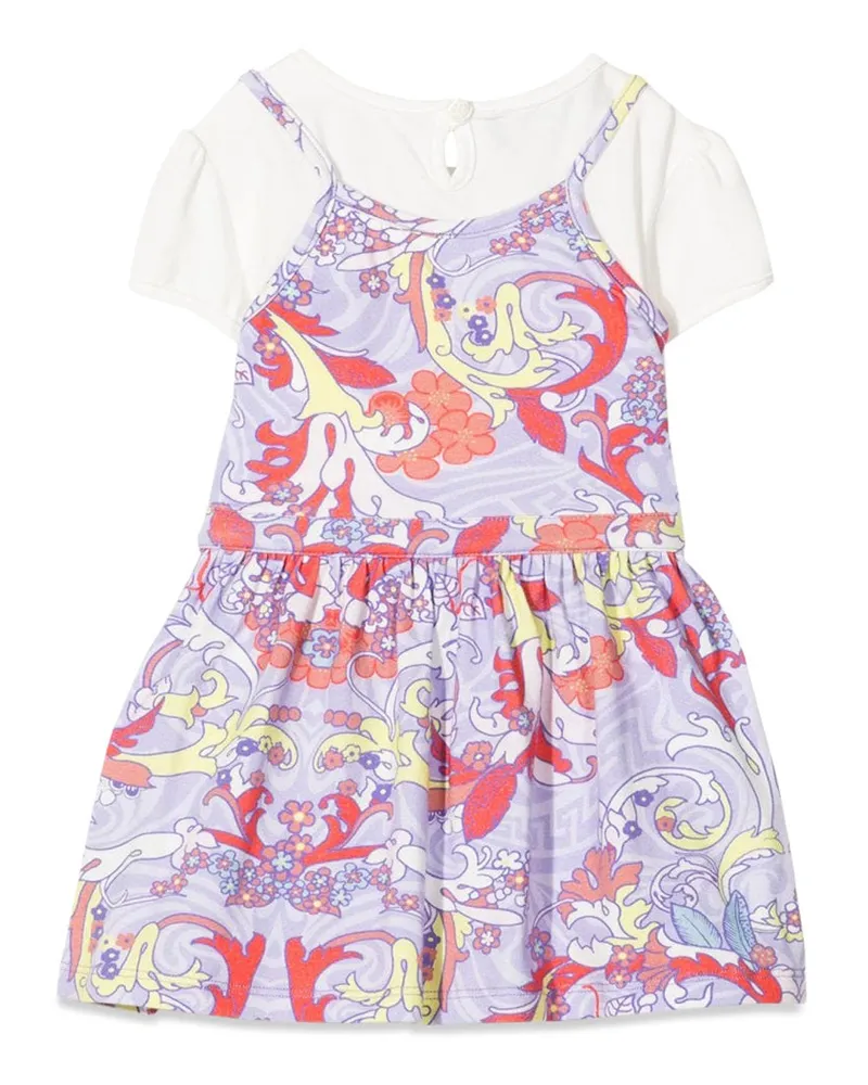Versace Stretch Cotton Dress — Multicolor Multicolor