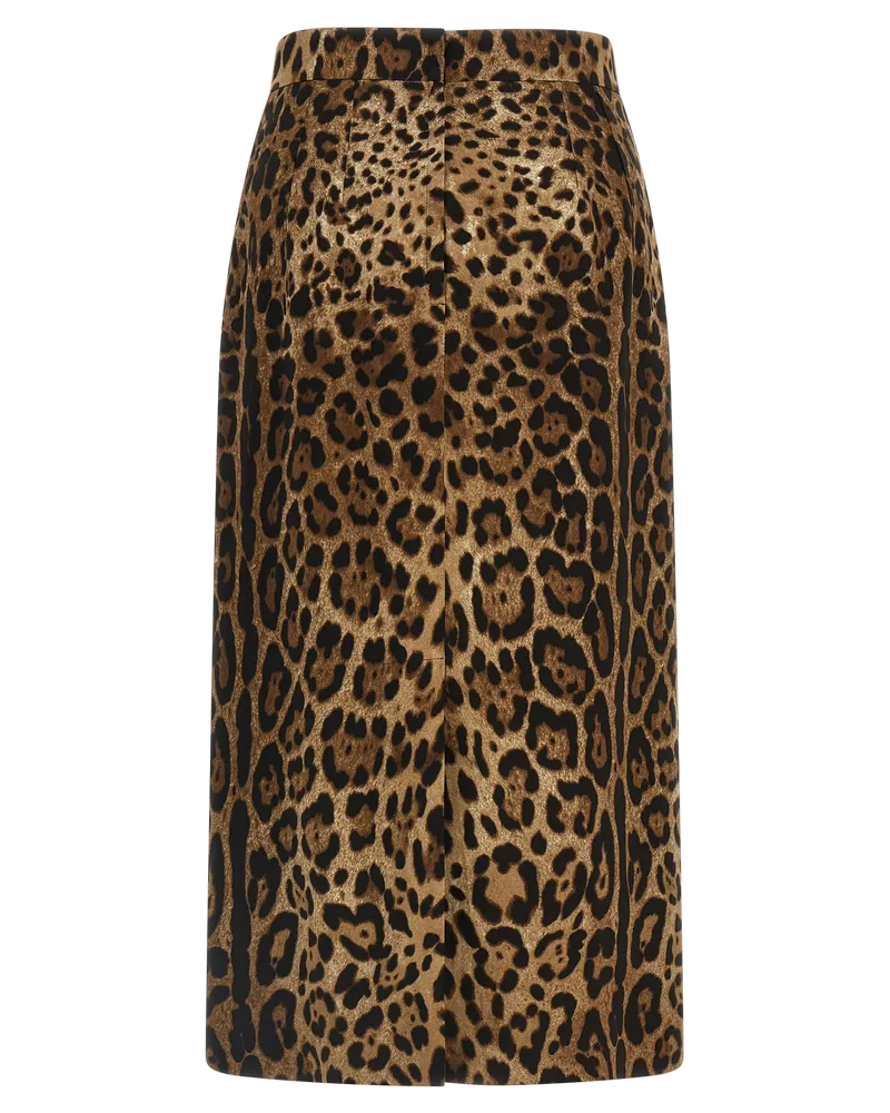 Dolce & Gabbana Women's Brown Viscose Midi Skirt Brown