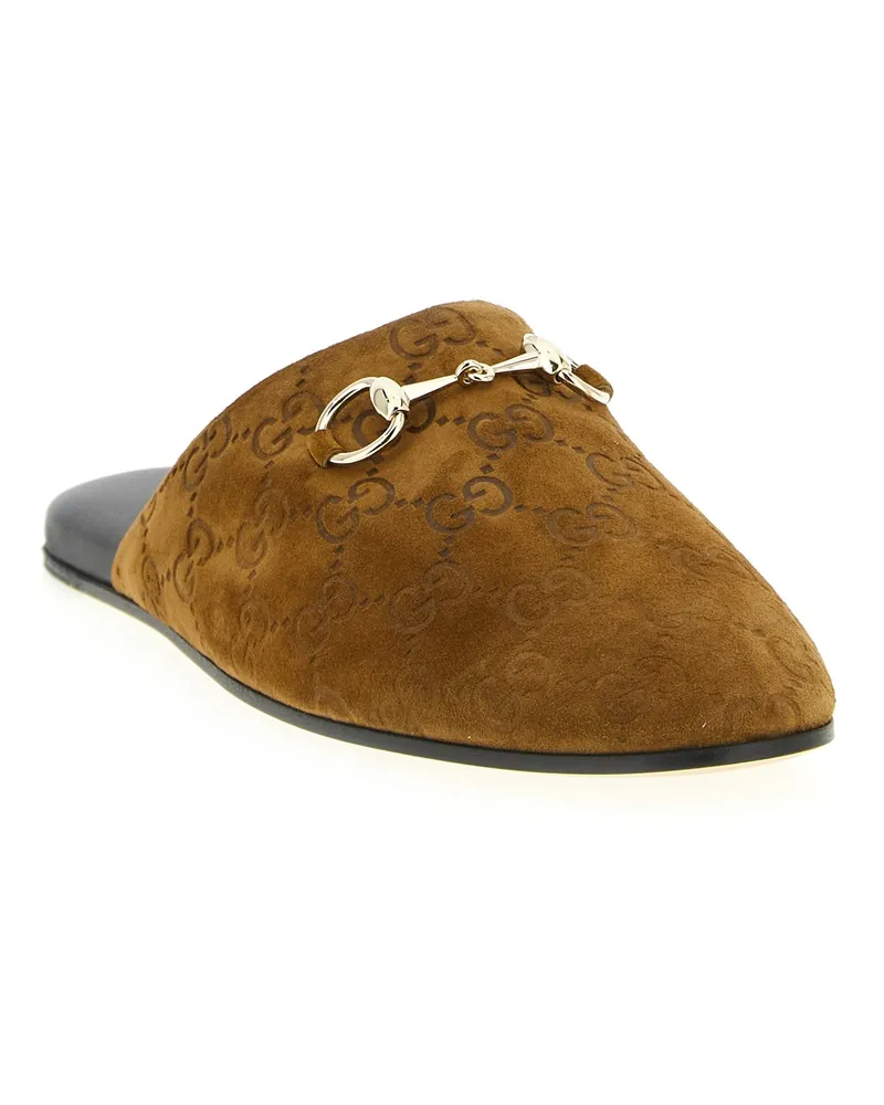 Gucci Women's Brown Calfskin Mules Brown