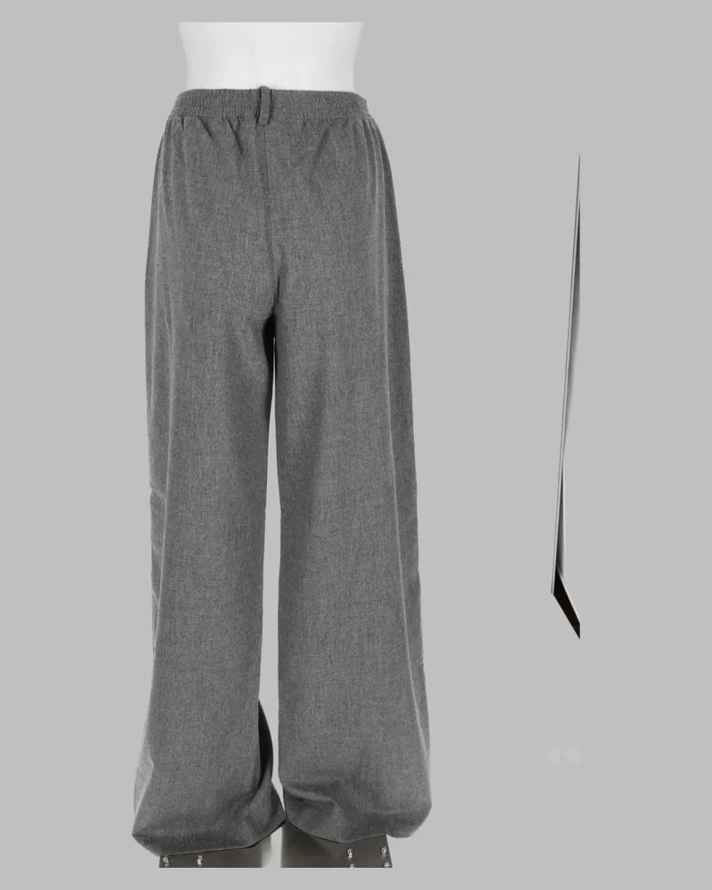 Fabiana Filippi Wide-Leg Wool Trousers — Gray Gray