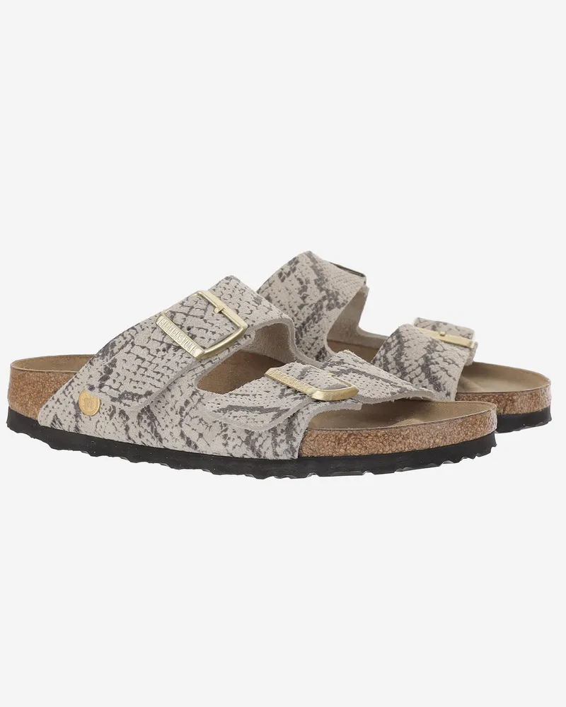 Birkenstock Unisex Sandals Arizona Multicolour Leather And Cork White