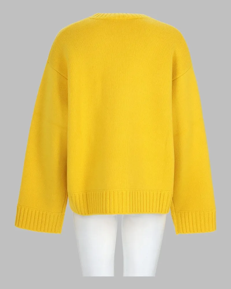 Ganni Oversized Wool Sweater — Yellow Yellow